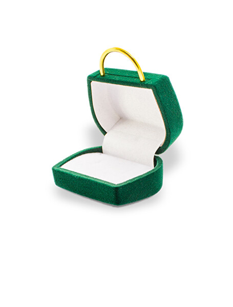 Tmavozelená darčeková krabička na prsteň alebo náušnice Kabelka KDET20-GR