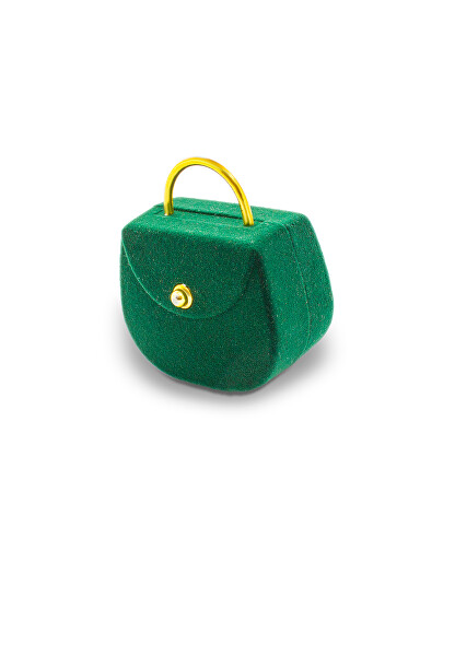 Tmavozelená darčeková krabička na prsteň alebo náušnice Kabelka KDET20-GR