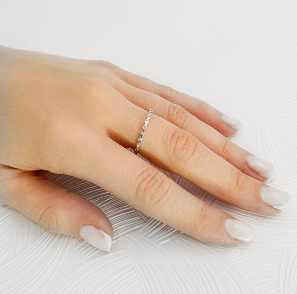Třpytivý stříbrný prsten AGG371L