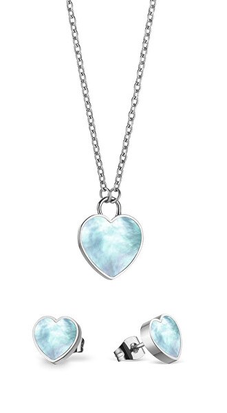Romantická sada ocelových šperků Arctic Symphony 431-715-Silver (náhrdelník, náušnice)