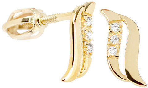 Zarte Ohrringe aus Gelbgold mit Kristallen 239 001 00519