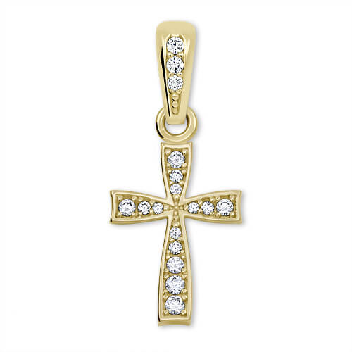 Pandantiv cruce delicat din aur galben 249 001 00570