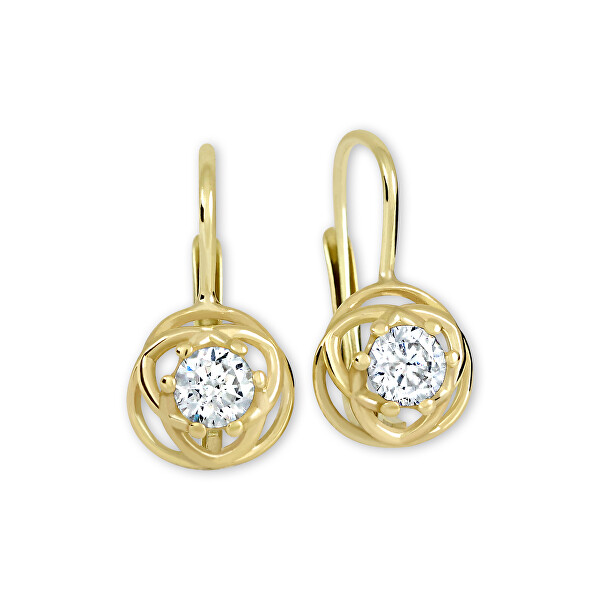 Wunderschöne Ohrringe aus Gelbgold mit Kristallen 236 001 00905 10