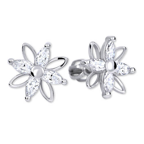 Eleganti orecchini a fiore con cristalli  239 001 00920 07