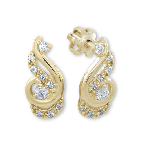 Luxuriöse goldene Ohrringe mit Kristallen 745 239 001 01078 0000000