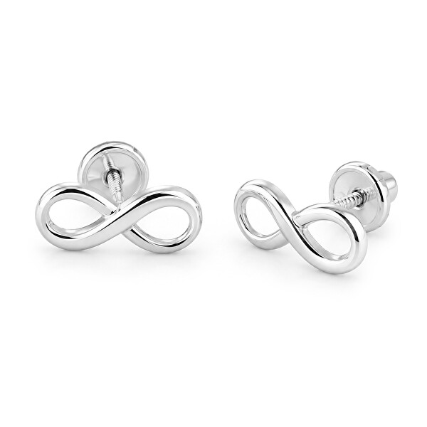 Minimalistické náušnice z bieleho zlata Nekonečno 14/163.301/17 Esp