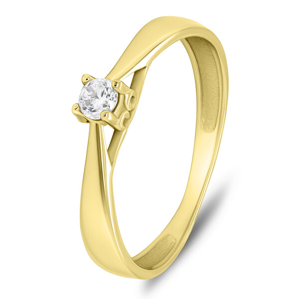 Nadčasový zásnubní prsten ze žlutého zlata GR114YAU