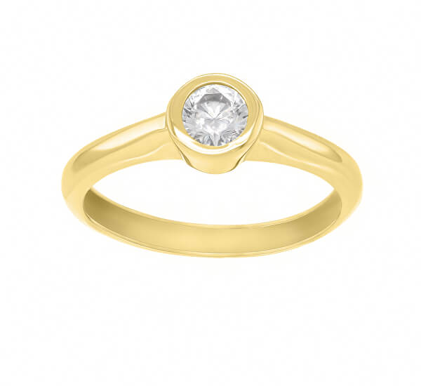 Půvabný prsten ze žlutého zlata se zirkonem SR042YAU