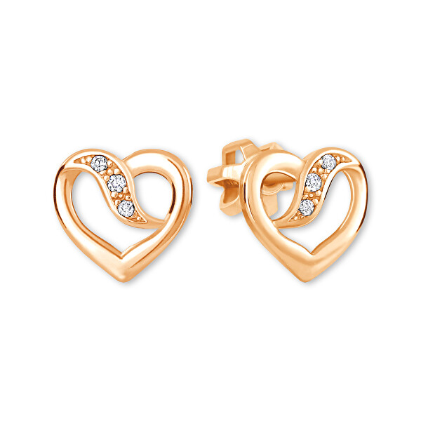 Romantici orecchini in oro rosa Cuori 239 001 00909 05