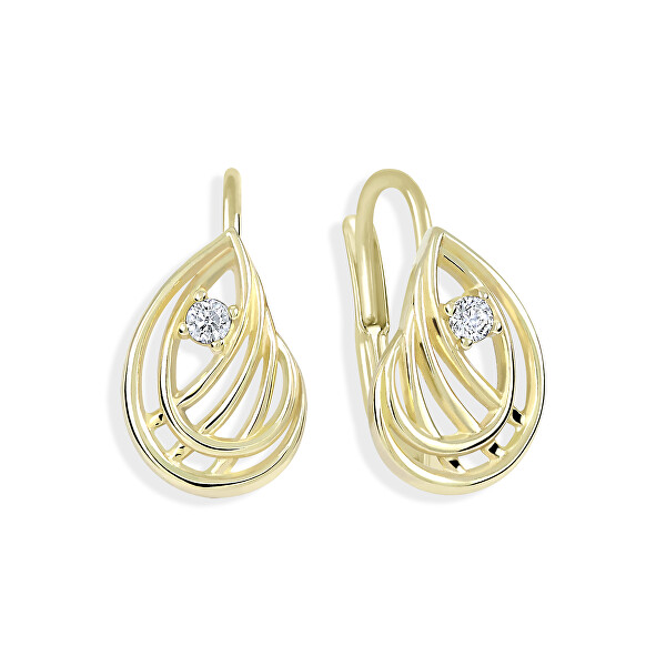 Schicke Ohrringe aus Gelbgold mit Zirkonen 236 001 01055