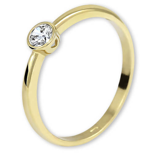 Zásnubní prsten ze žlutého zlata se zirkonem 226 001 01079