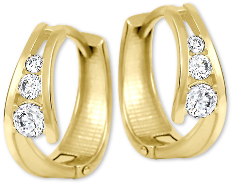 Goldene Ohrringe Ringe mit Zirkonen 239 001 00800