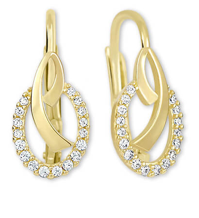 Goldene Ohrringe mit Kristallen 239 001 00797