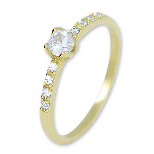 Zlatý prsten s krystaly 229 001 00858