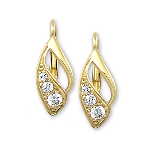 Elegant orecchini in oro bianco con zirconi 239 001 00186