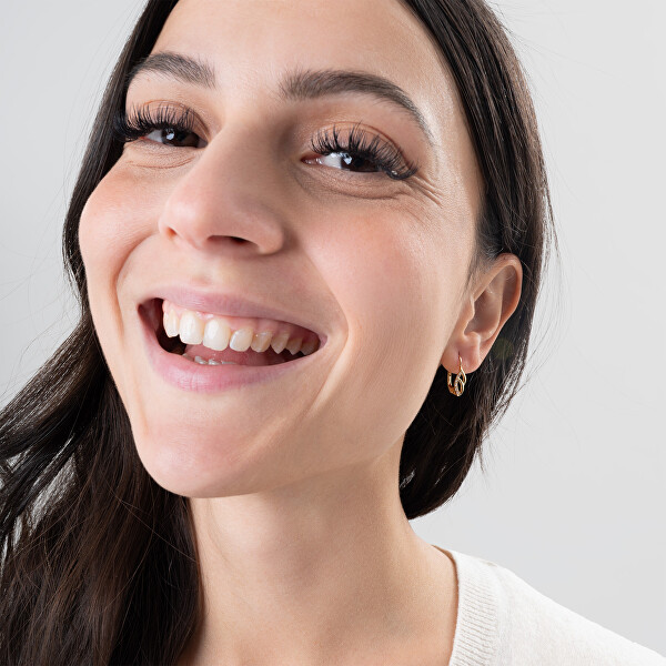 Elegantní zlaté náušnice s krystaly 745 239 001 01087 0000000