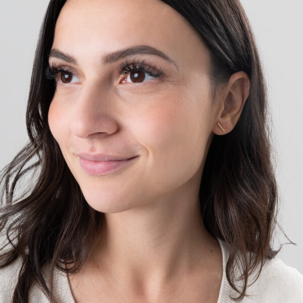 Minimalistické zlaté náušnice Tyčinky 231 001 00672 0000000