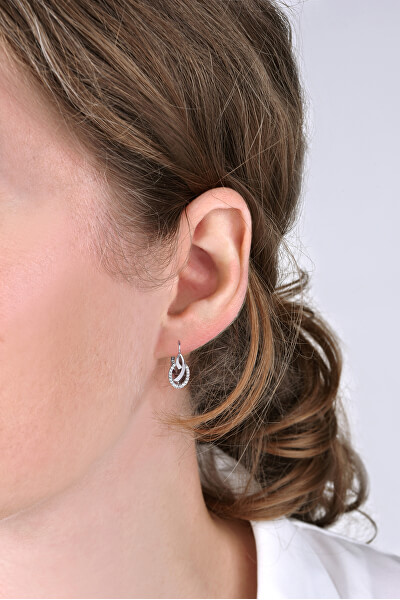 Modische Ohrringe aus Weißgold mit Kristallen 239 001 00797 07
