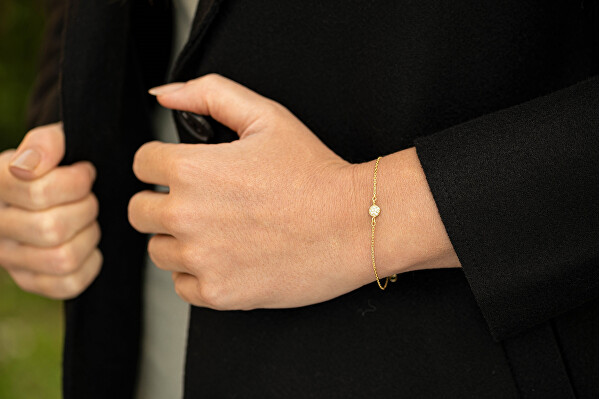 Sanftes Armband aus Weißgold mit Zirkonen BR38AUW