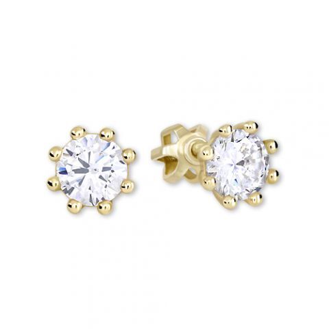 Zlaté náušnice se zirkony 236 001 00895