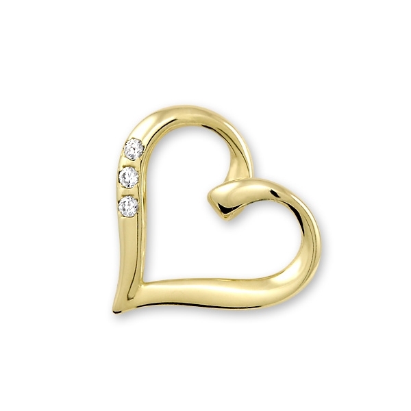 Zlatý přívěsek srdce s krystaly 249 001 00354