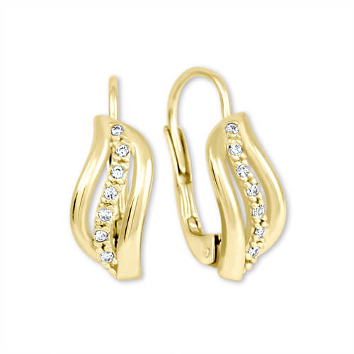 Goldene Ohrringe mit Kristallen 239 001 00688