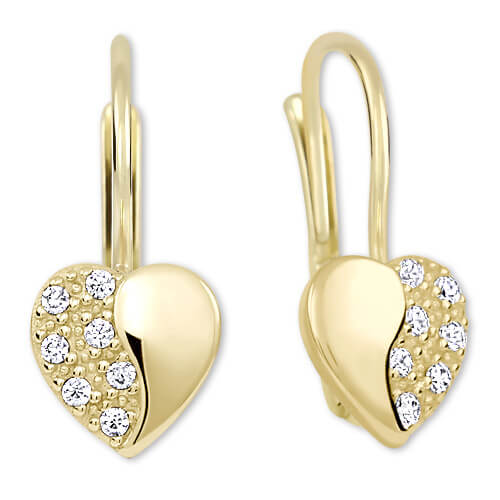Arany szív fülbevaló kristályokkal 239 001 00880