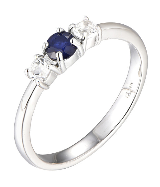 Blýštivý stříbrný prsten se safírem Precious Stone SR09003B