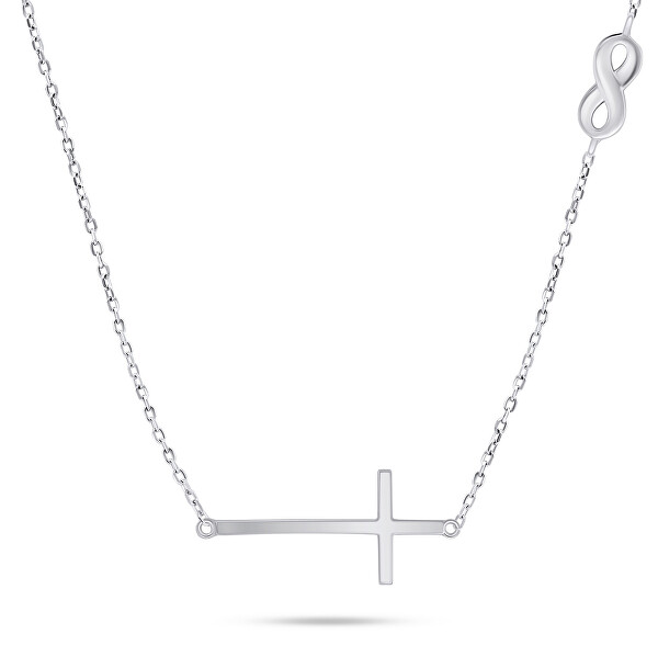 Dámsky strieborný náhrdelník s krížom NCL89W