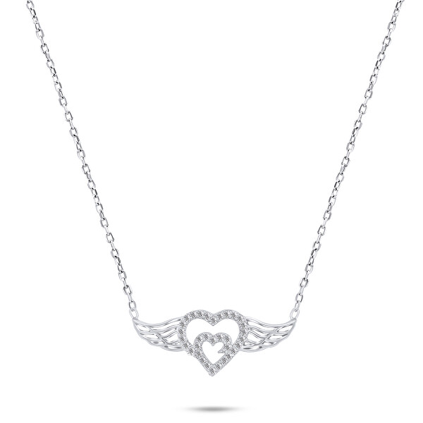 Designový stříbrný náhrdelník se zirkony NCL47W