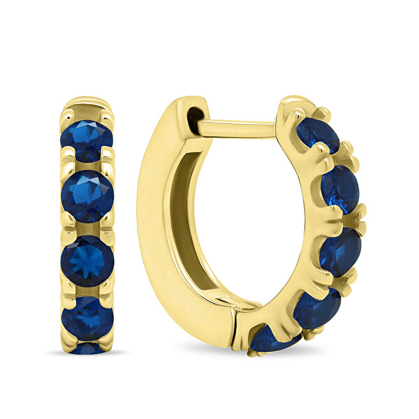 Winzige vergoldete Ringe mit blauen Zirkonen EA481YB