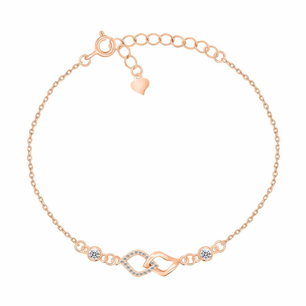 Bracciale elegante placcato in oro rosa con zirconi BRC157R