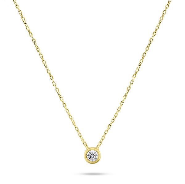 Elegantný pozlátený náhrdelník so zirkónom NCL86Y