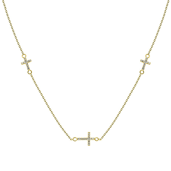 Elegantní pozlacený náhrdelník se zirkony NCL27Y