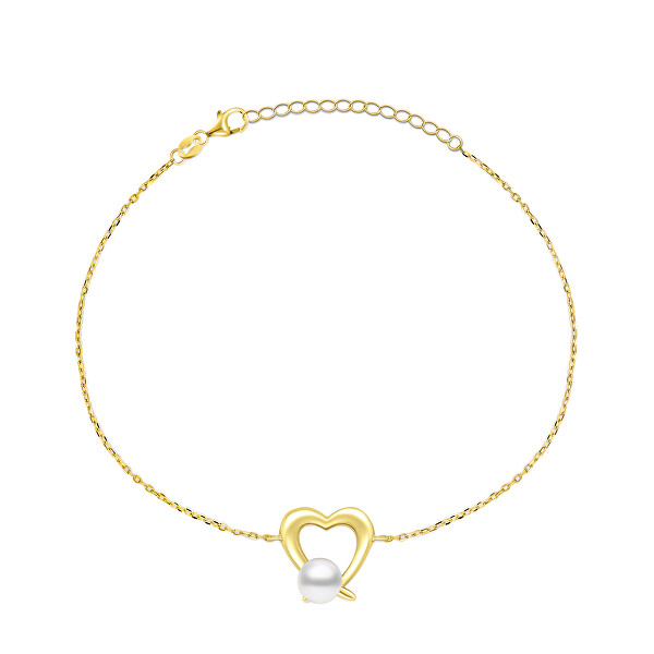 Elegante bracciale placcato oro con perla autentica BRC28Y