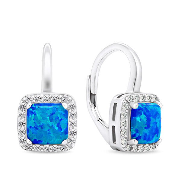 Eleganti orecchini in argento con opali sintetici EA366W