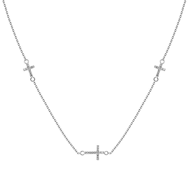 Elegante collana in argento con zirconi NCL27W