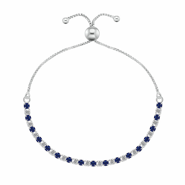 Elegantes Silberarmband mit klaren und blauen Zirkonias BRC169WB