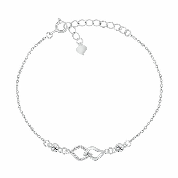 Bracciale elegante in argento con zirconi BRC157W