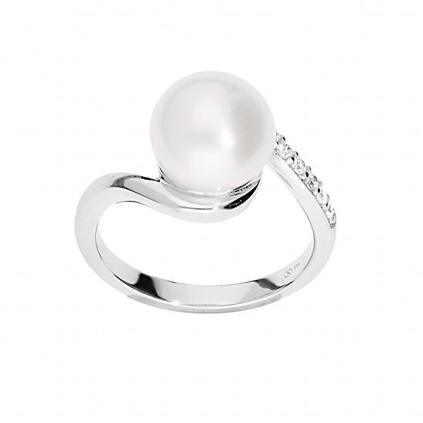 Elegante anello in argento con perla vera SR05575A