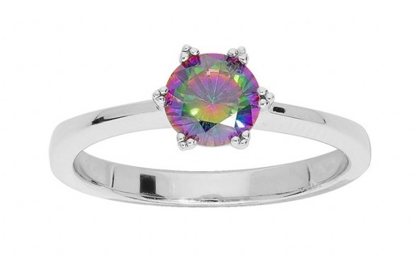 Elegantní stříbrný prsten s topazem Mystic Stone SR05733B