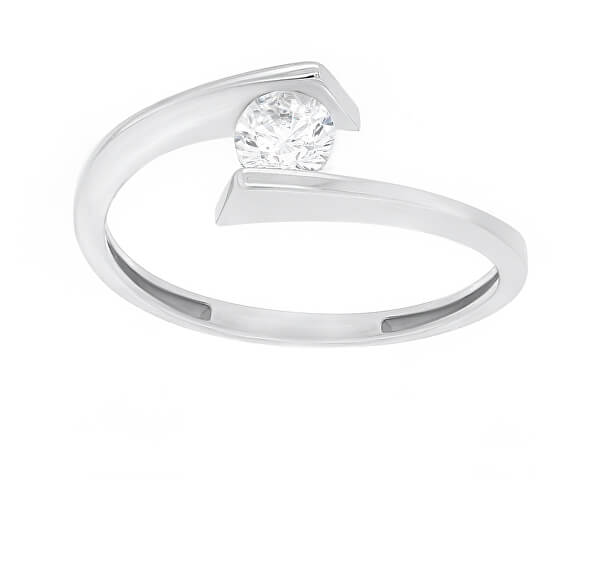 Elegantní stříbrný prsten se zirkonem SR037W