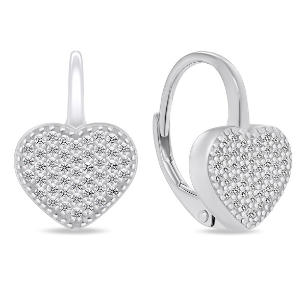 Játékos ezüst szív fülbevalók LME251