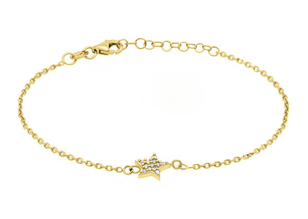 Giocoso bracciale in argento placcato oro con stellina BR10Y