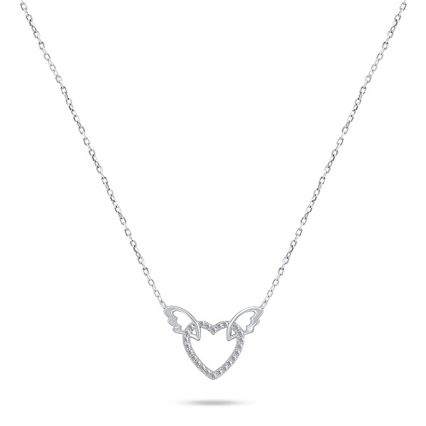 Hravý stříbrný náhrdelník se zirkony NCL36W