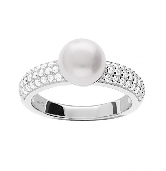 Unico anello in argento con vera perla SE05811A