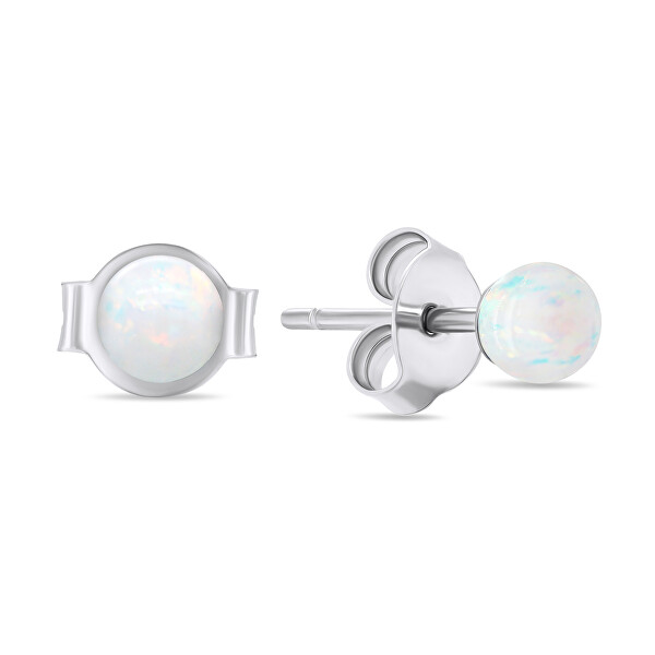Feine Silbersteine ​​mit weißen synthetischen Opalen EA625W