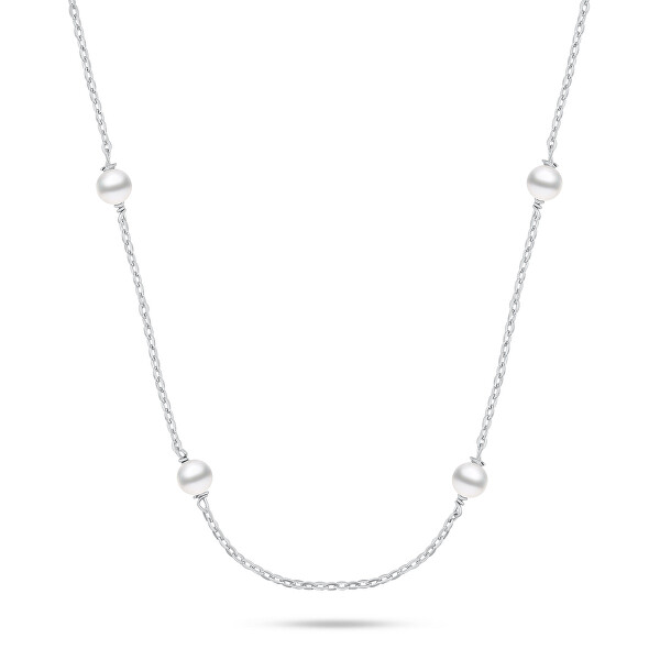 Colier din argint fin cu perle autentice NCL141W