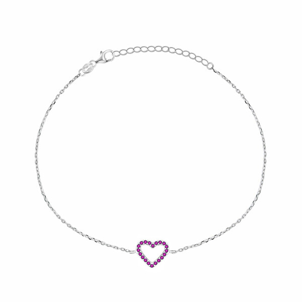 Krásný stříbrný náramek se srdíčkem BRC39WR