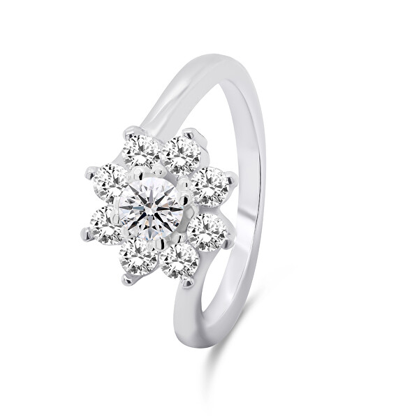 Splendido anello in argento con zirconi RI053W